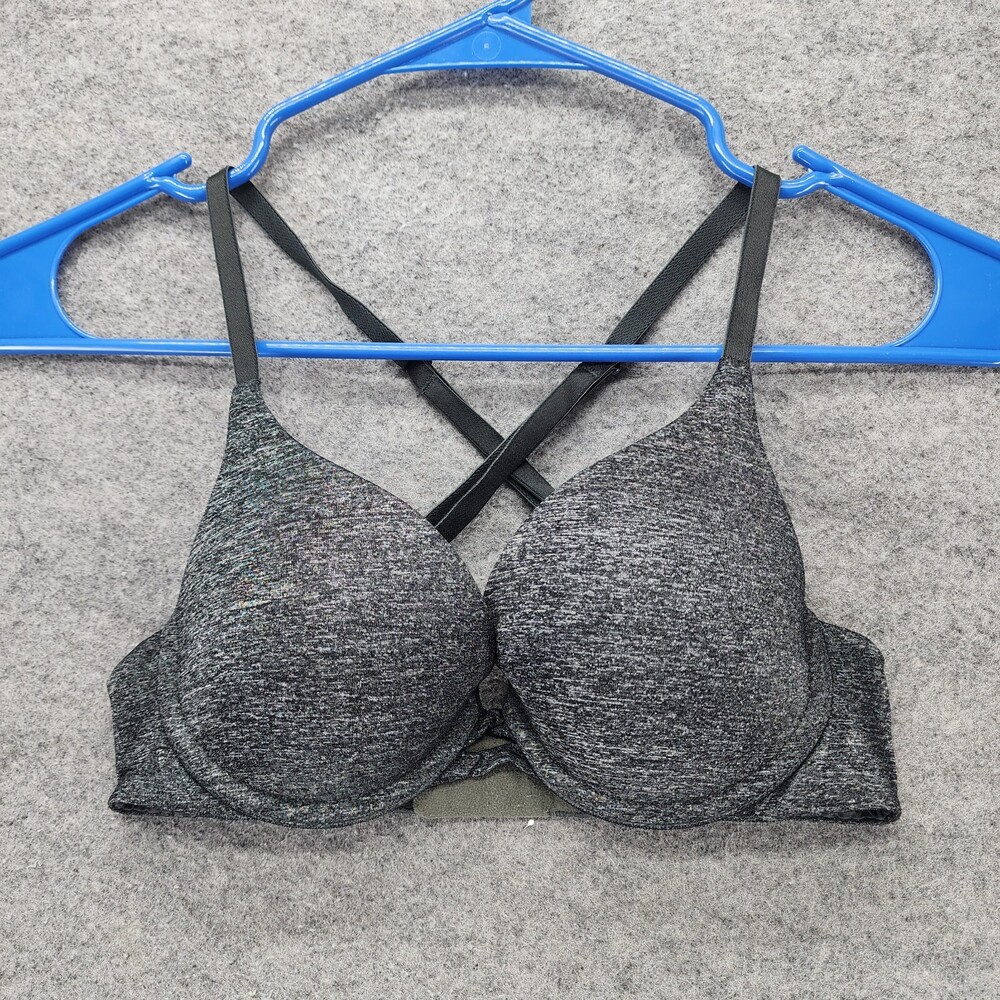 Victoria Secret Bra Womens 32B Padded Perfect Coverage Gray